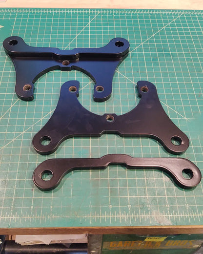 Early 14 Bolt Disc Brake Conversion Brackets Single Rear Wheel ONLY, Fits 2000-2010 GM Truck Calipers